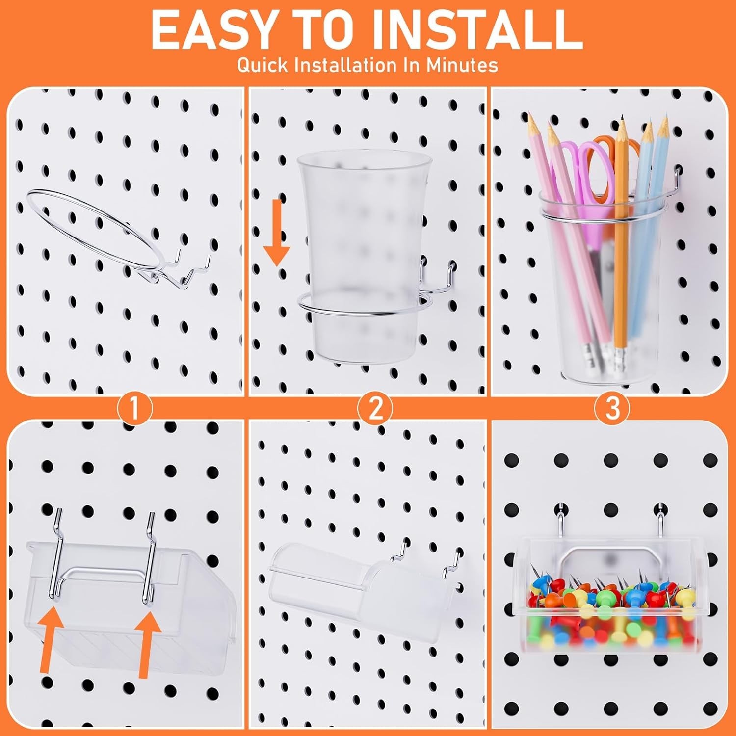 Durable 30-Piece Pegboard Accessory Set - Perfect for Garage and Craft Room