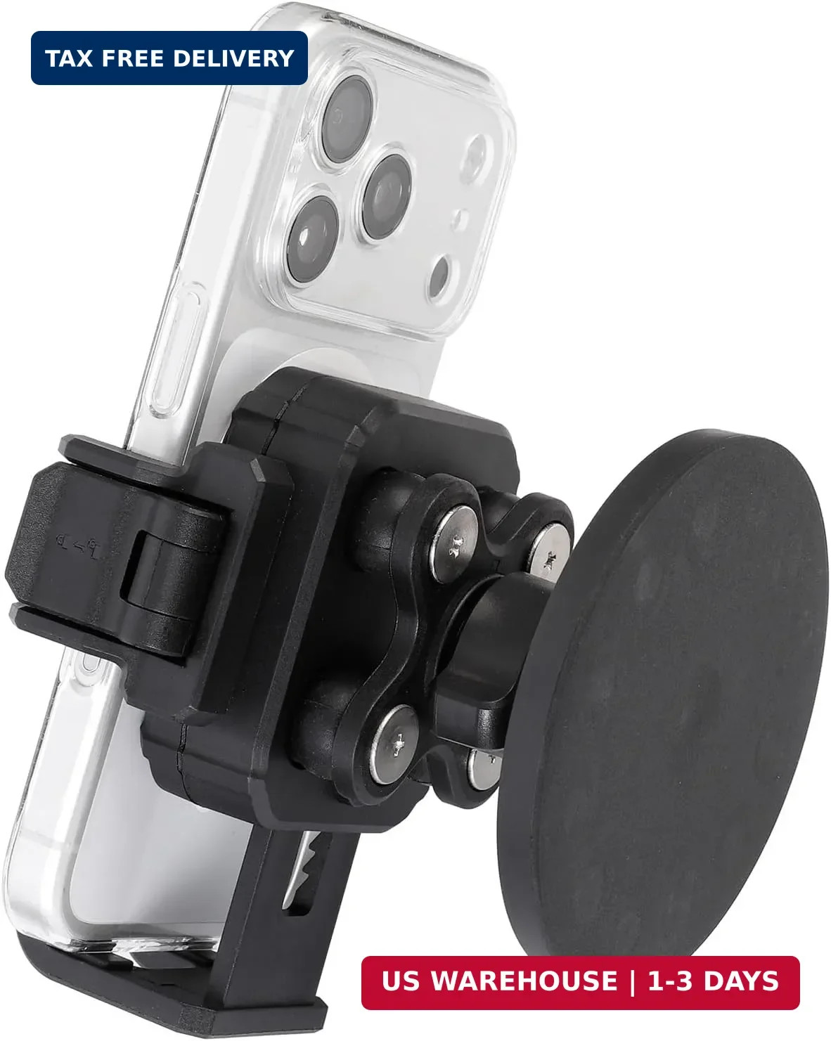 Magnetic Motorcycle Phone Mount: 88 lb Strong Magnetic Pull for Gas Tank, Heavy-
