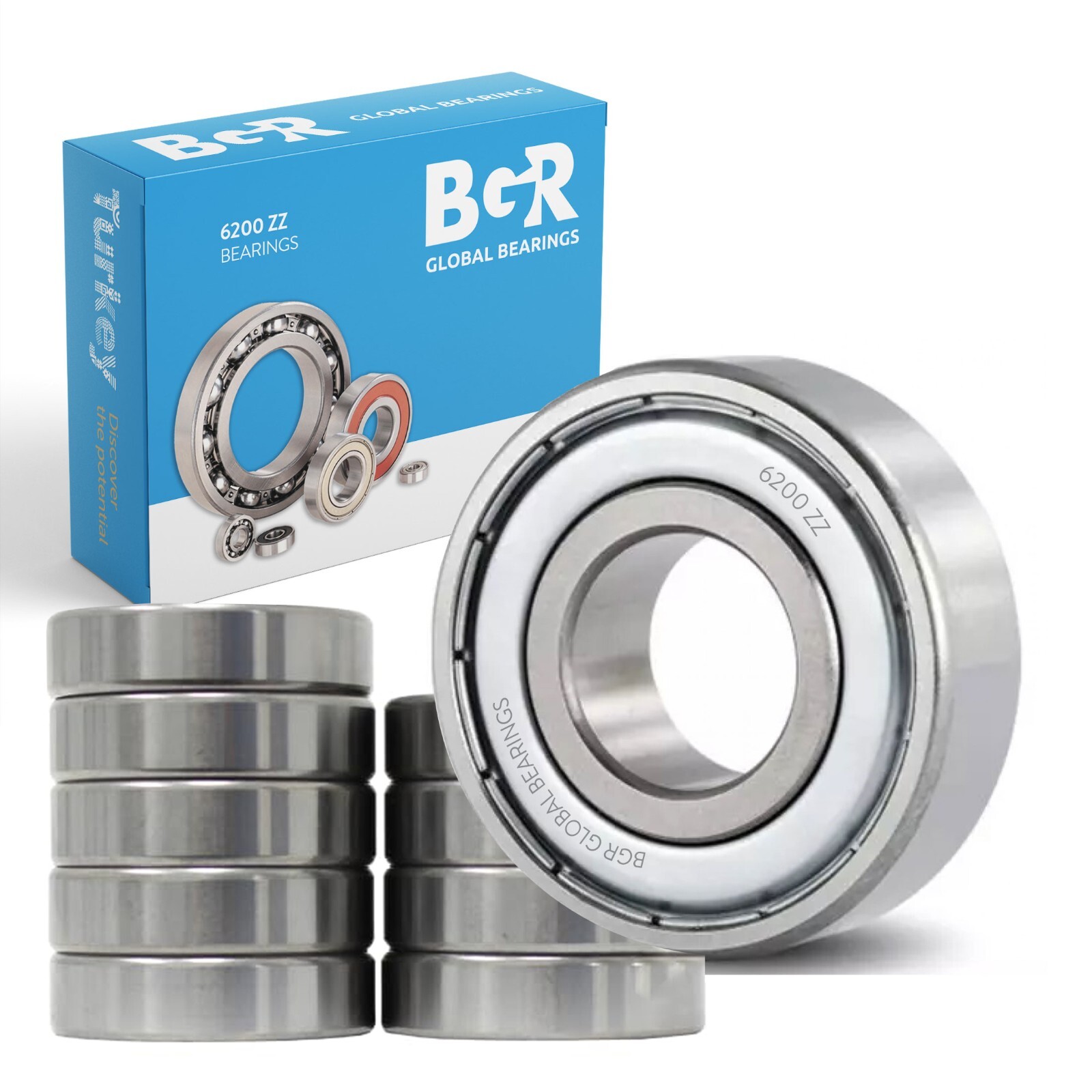 BGR 10 pcs 6200 ZZ Lubricated Chrome Steel Sealed Ball Bearing, 10x 30x 9 mm