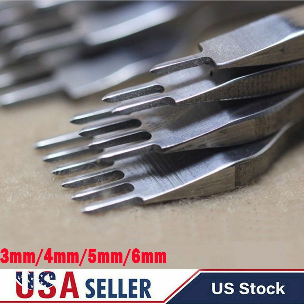 3/4/5/6mm Craft Pricking Iron Diamond Stitching Chisel Leather Hole Punches Tool