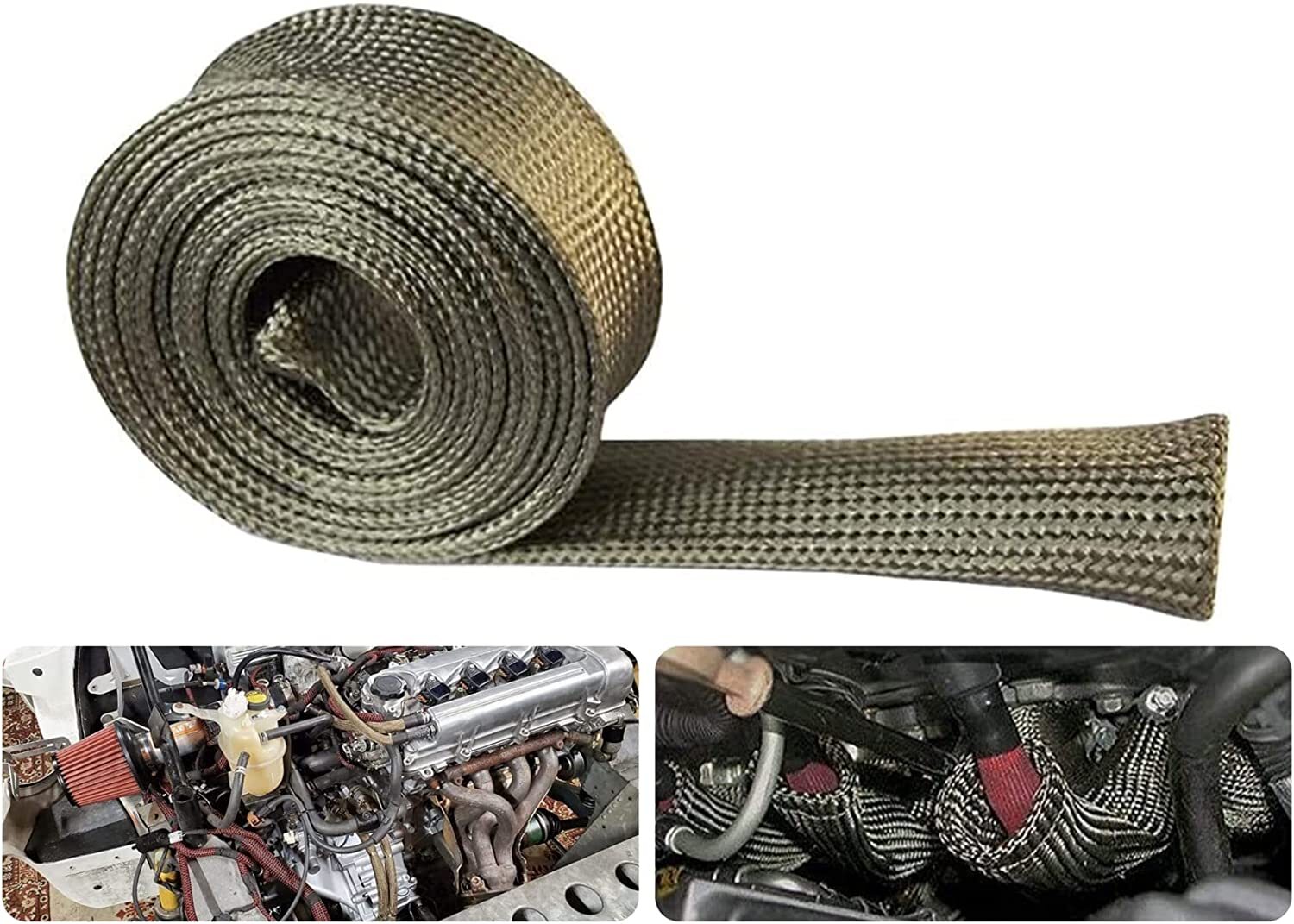 Heat Shield Sleeve Fuel Line Auto Hose Spark Plug Wire Cover Protector 5/8"*16mm