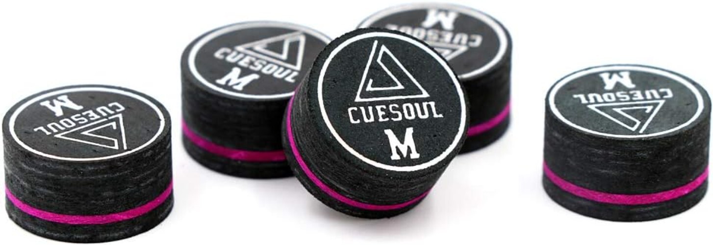 Versatile Medium Hardness Glue-On Cue Tips for Enhanced Billiard Performance