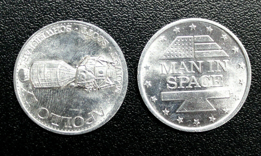 Man in Space SHELL GAS CONTEST 1969  APOLLO IX MCDIVITT SCOTT  USA Aluminium