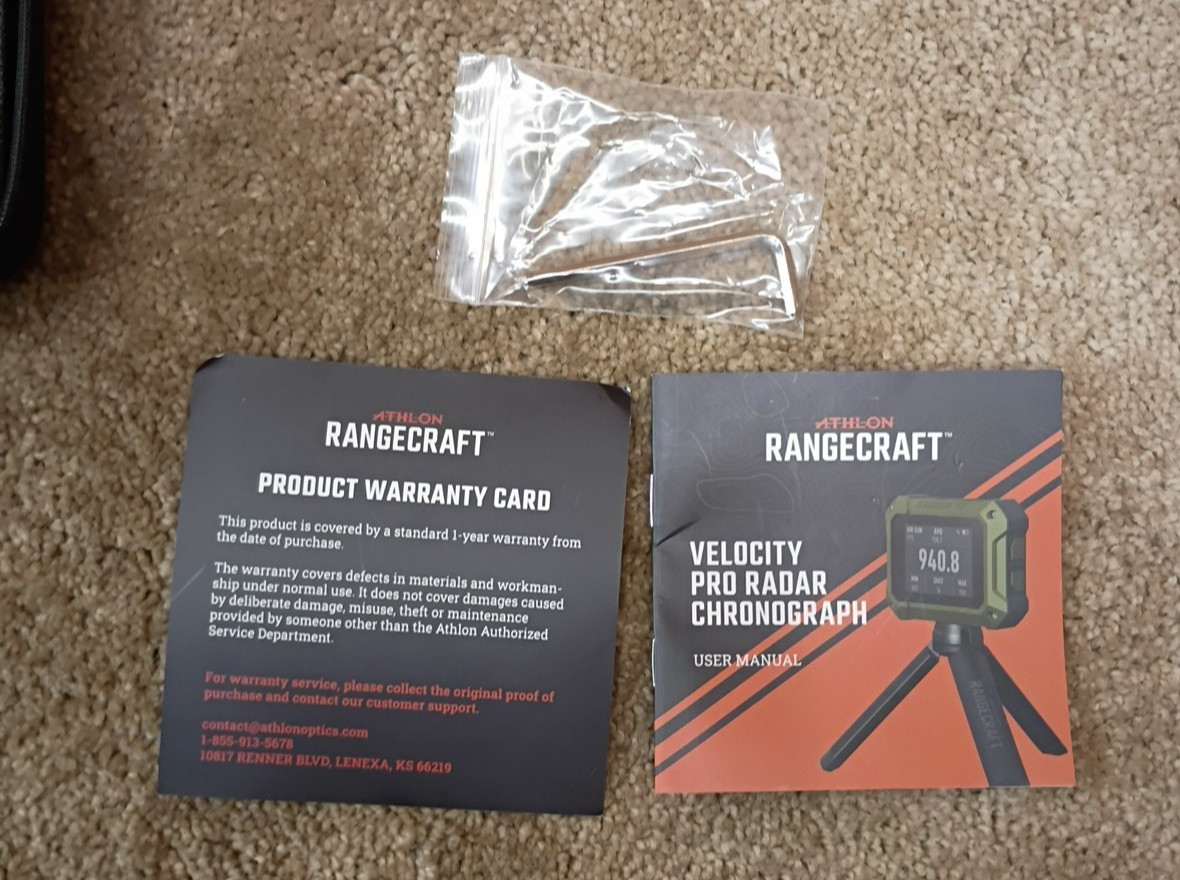 Athlon Optics 2.4" Display Rangecraft Velocity Pro Radar Chronograph