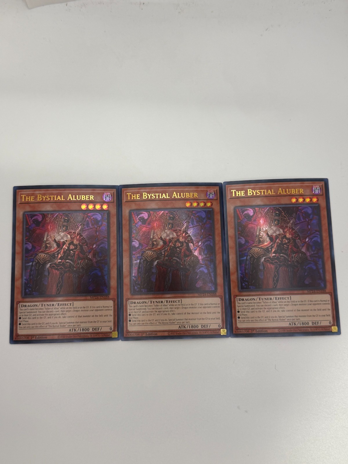 YUGIOH: 3x The Bystial Aluber Ultra Rare NM MP24-EN188