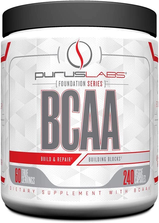 BCAA Capsules by Purus Labs - 2:1:1 Leucine, Valine, Isoleucine - 240 Capsules