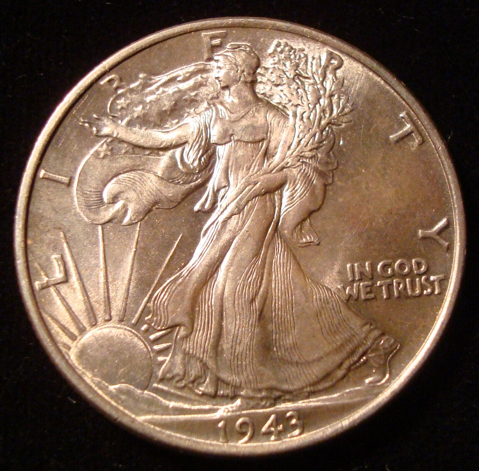 1943 Walking Liberty Half dollar beautiful UNC