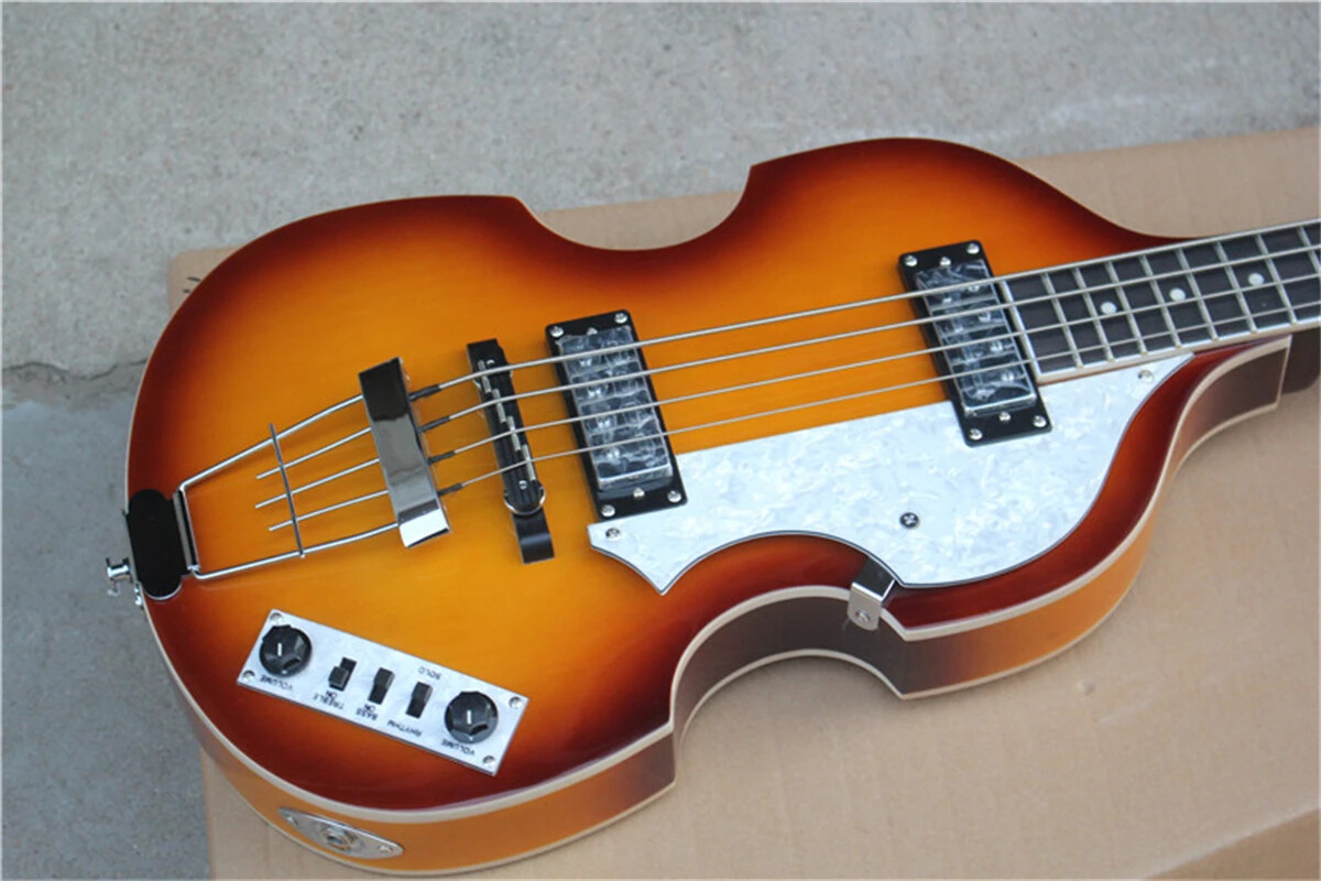 Sunburst Contemporary Electric Bass Flame Maple Hofner Bass Guitar Free Shipping