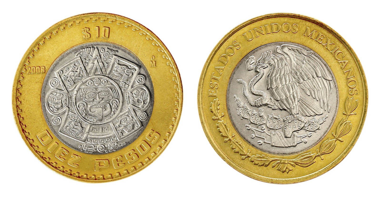 Mexico 10 Pesos, 2009, KM #616, Mint