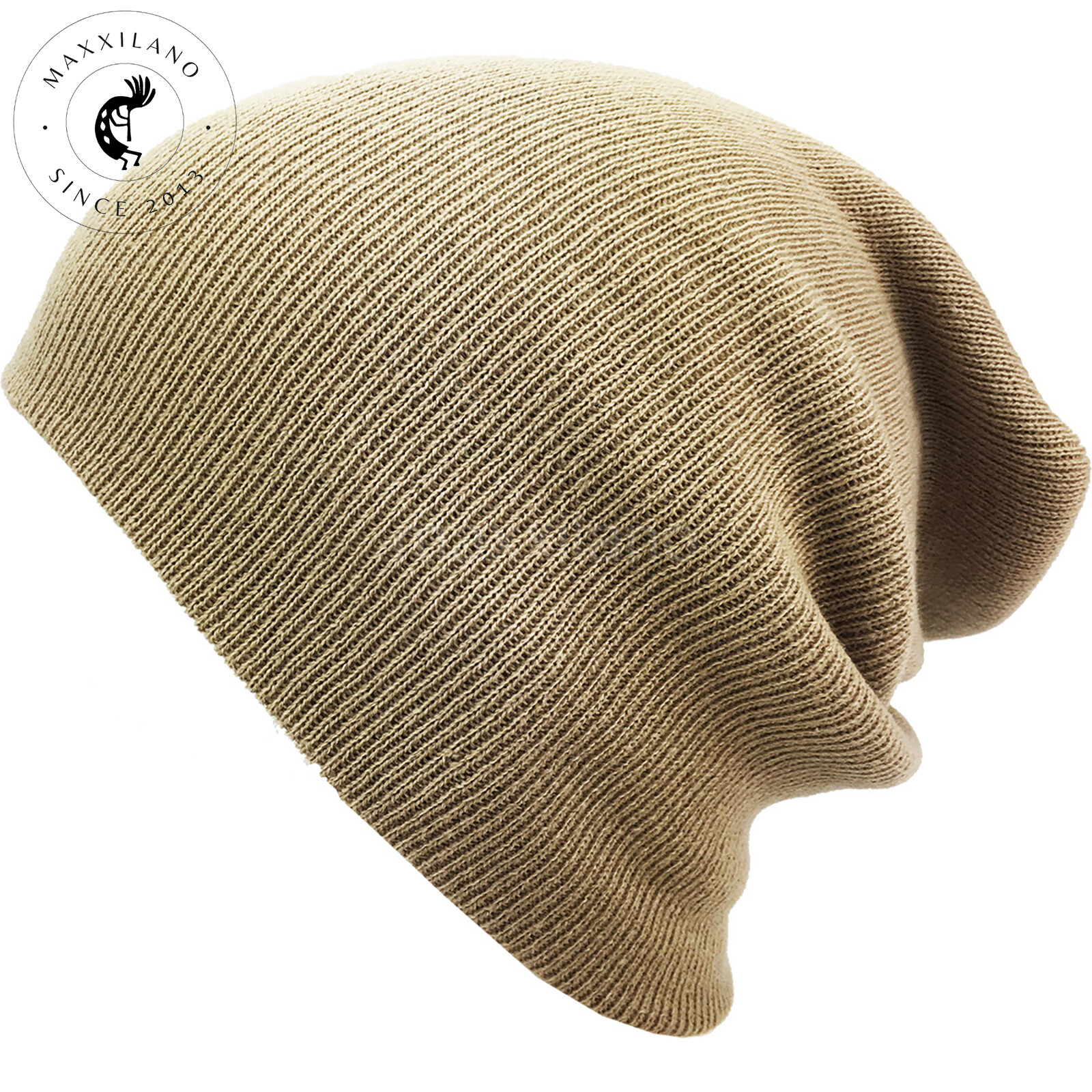 Beanie Hat Men Ribbed Solid Long Knit Ski Cap Warm Skull Winter Cuff Hats