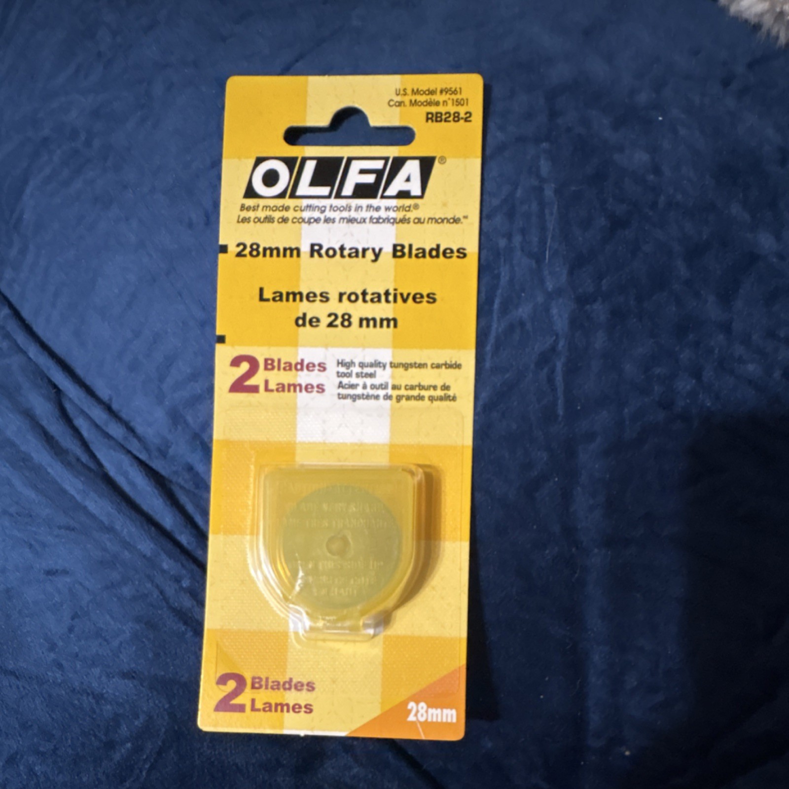 OLFA 28mm Tungsten Carbide Tool Steel Rotary Blades 2-Pack RB28-2