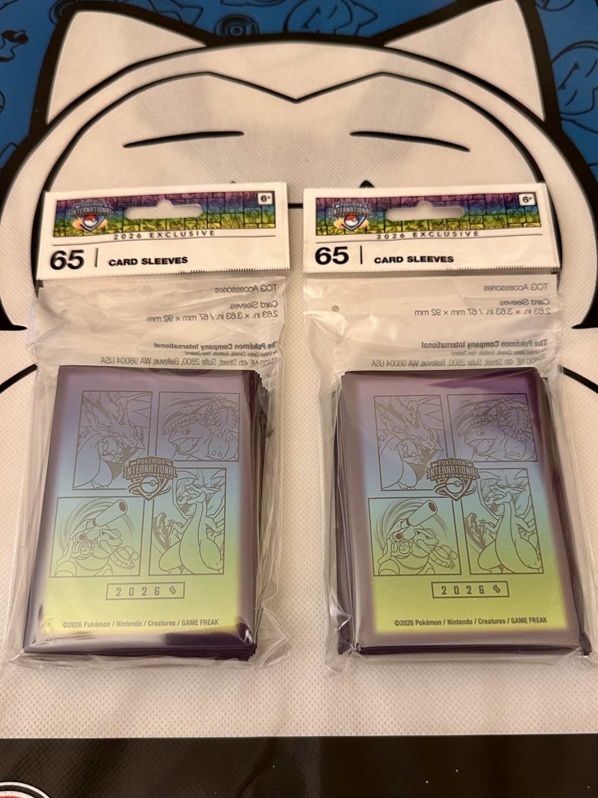 2 x Pokémon EUIC International Championship 2026 TCG 65 Card Sleeves Brand New