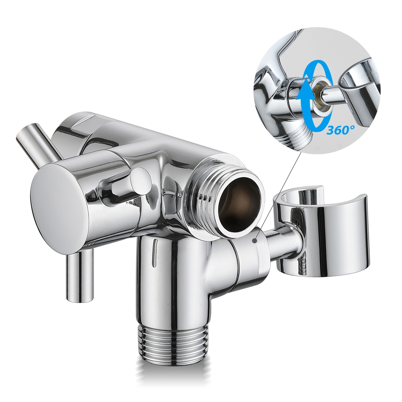 3-way G1/2 Shower Diverter with Handheld Holder, Solid Brass