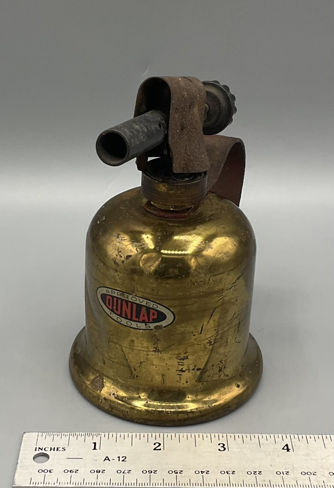 Vintage DUNLAP Brass Mini Denatured Alcohol? Torch Metal Working Soldering