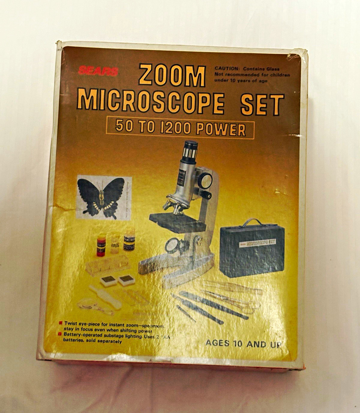 Vintage Sears Zoom Microscope Set 50-1200 Power Complete Set with Original Box!