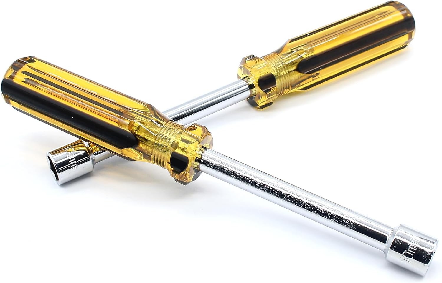 2Pcs 10mm Socket Wrench Screwdriver, Hexagon Nut Driver with Steel Cushion