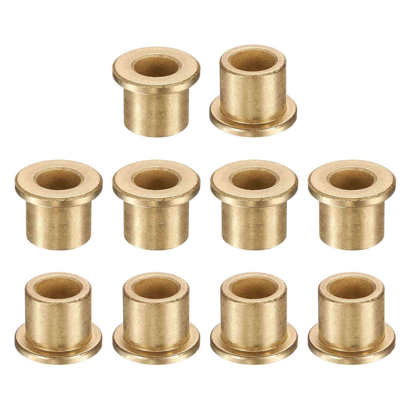 10Pcs Flange Sleeve Bearings 8x12x12mm Self-Lubricating Sintered Bronze Bushing