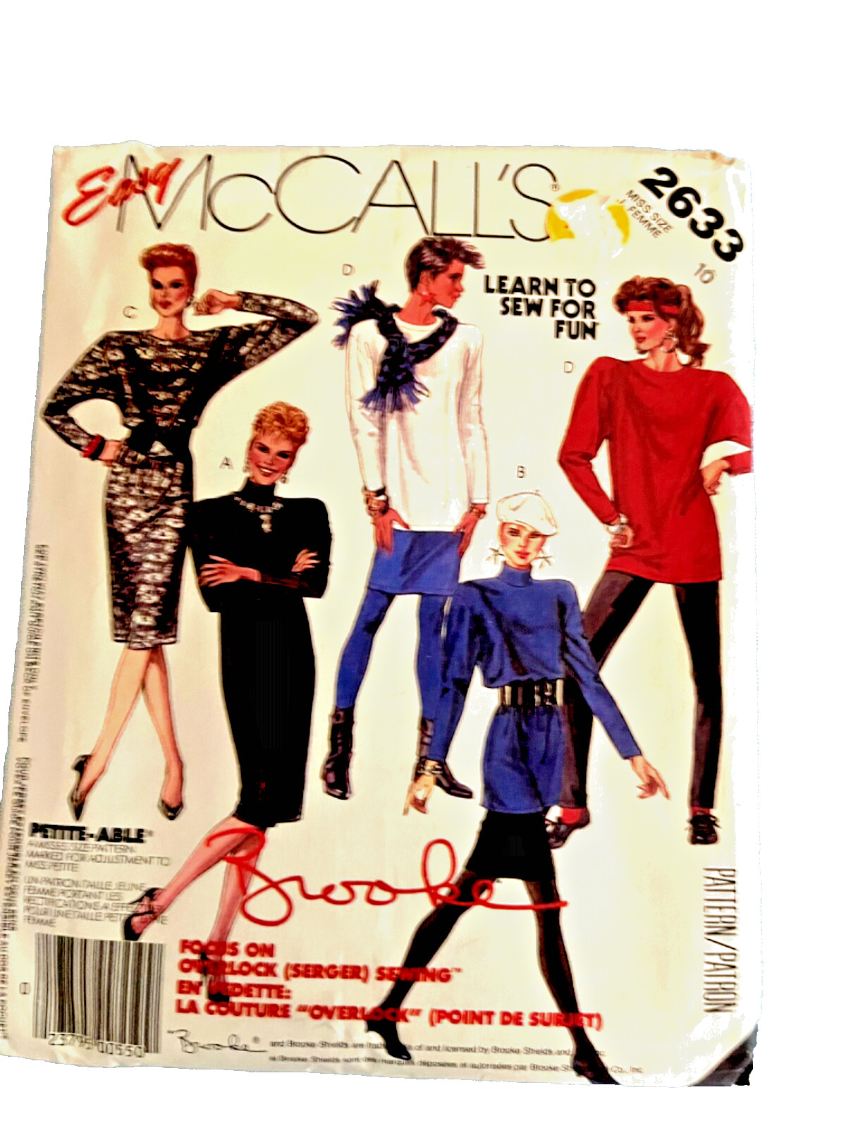 2633 Vintage McCalls SEWING Pattern Misses 1980s Dress Tunic Pants Skirt Legging