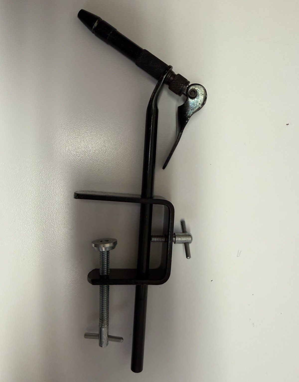 Clamp-On Fly Tying Vise with Table C-Clamp Mount, Metal, Black/Silver, 1