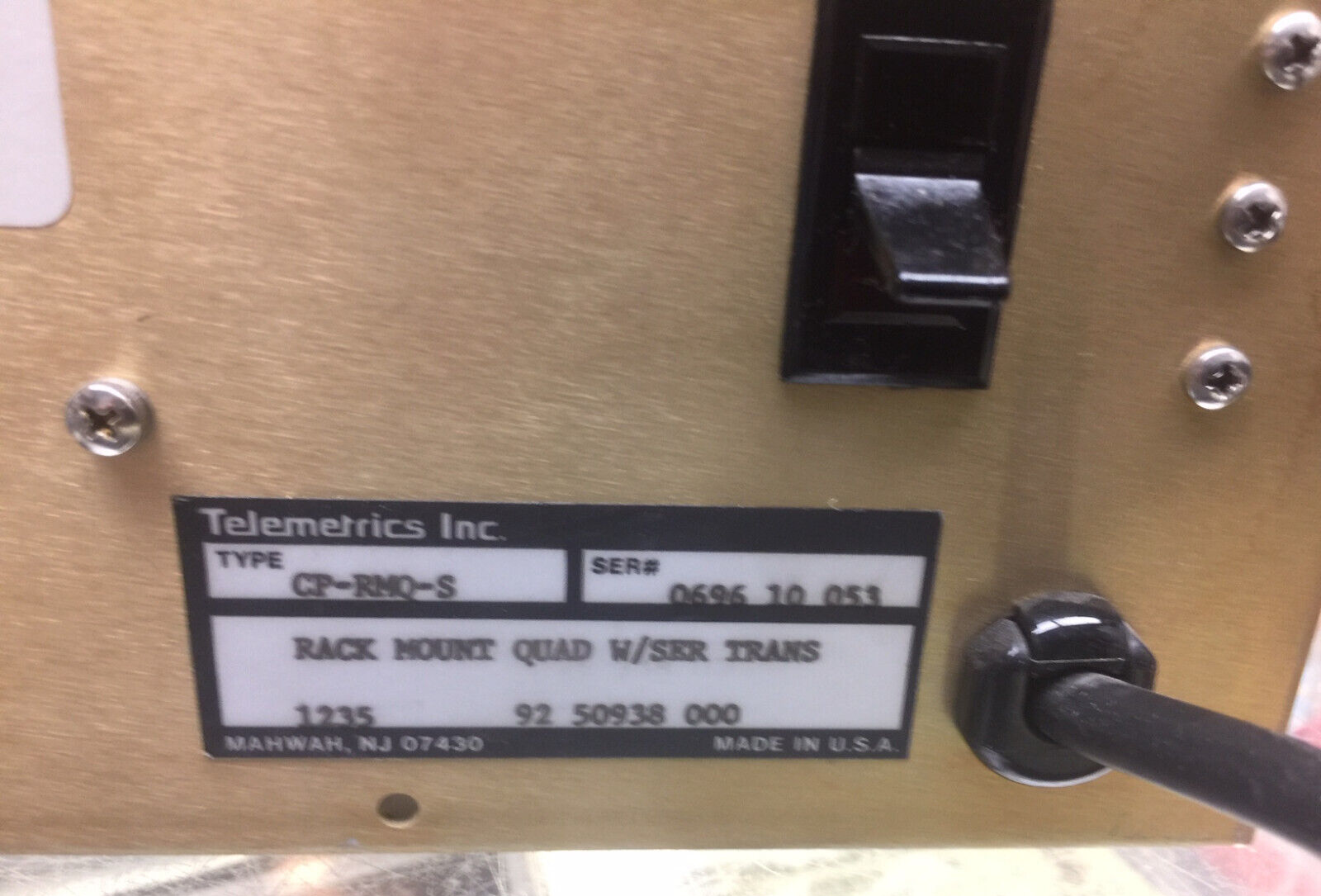 Telemetrics CP-RMQ-S Rack mount Quad Camera Control