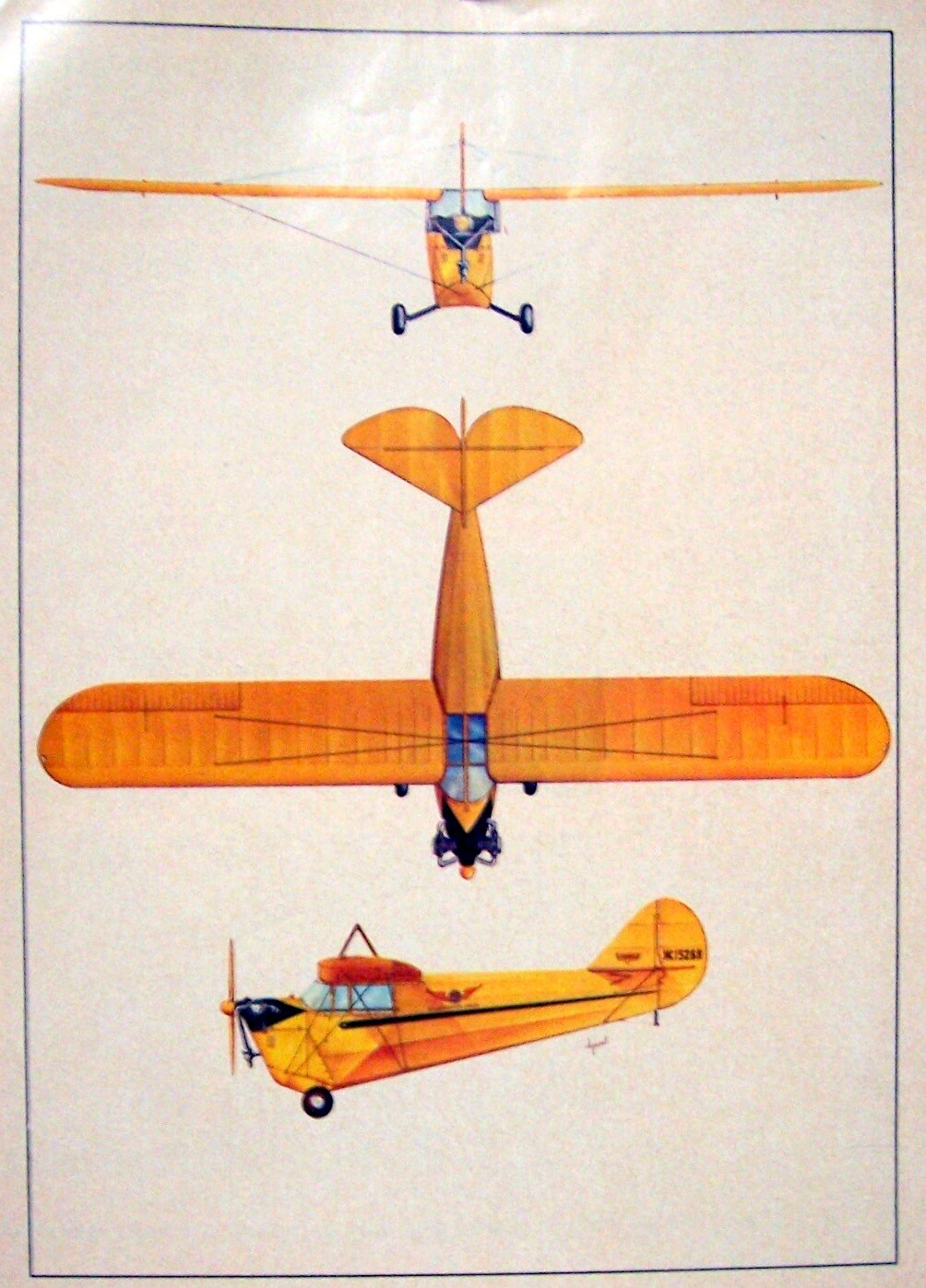AERONCA C-3 PLAN + AIR TRAILS CONSTRUCTION ARTICLE for a 54" UC Model Airplane