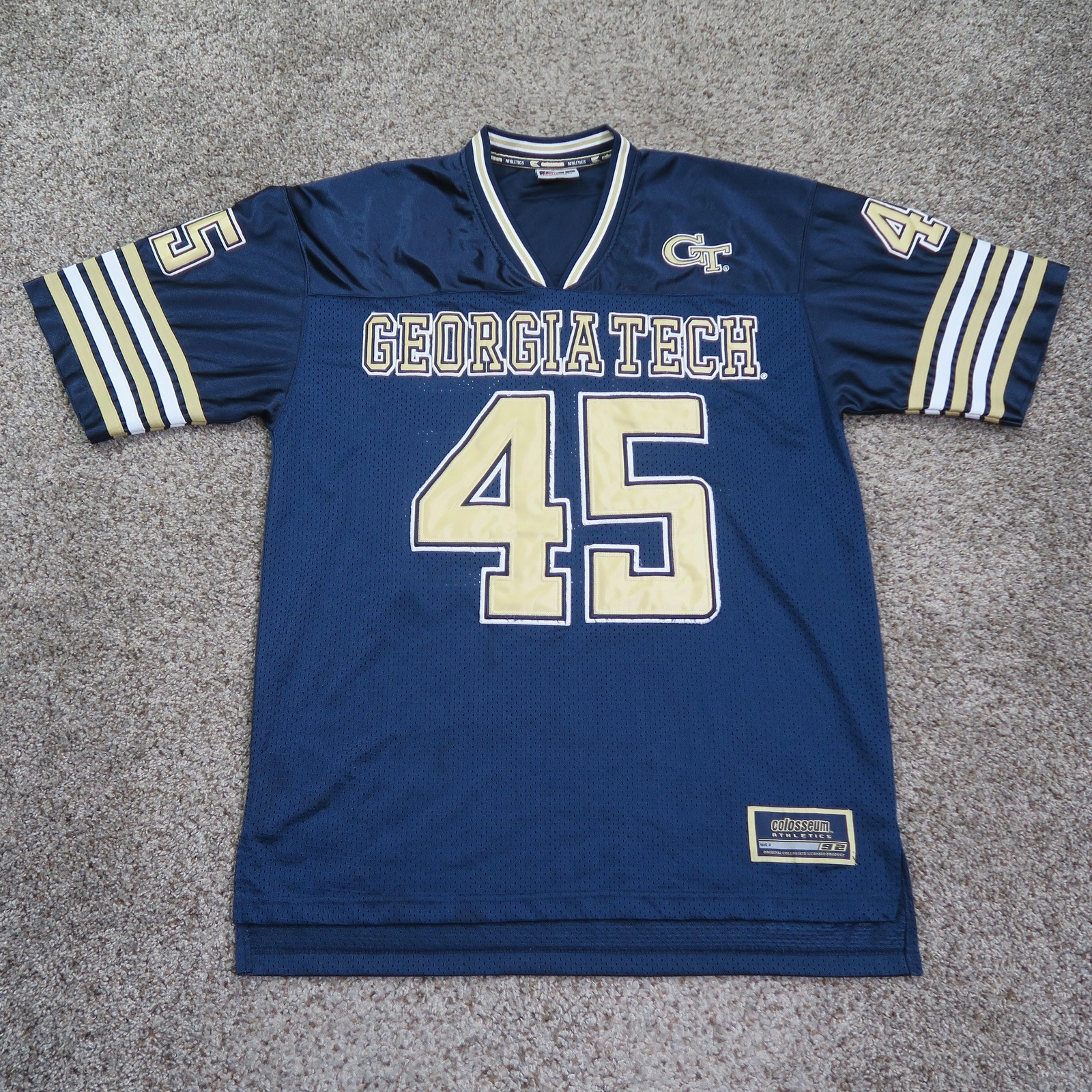 Vintage Georgia Tech Yellow Jackets Jersey Men Large NCAA Football Colosseum #45
