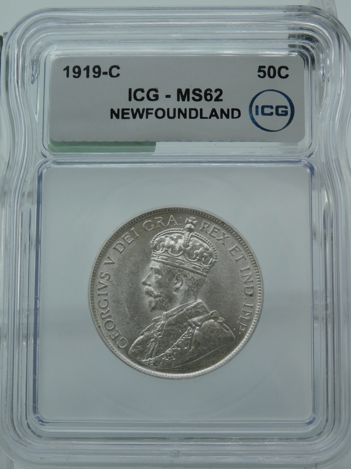 1919-C NEWFOUNDLAND 50 CENT ~ GRADED ICG MS 62 (BT1118)