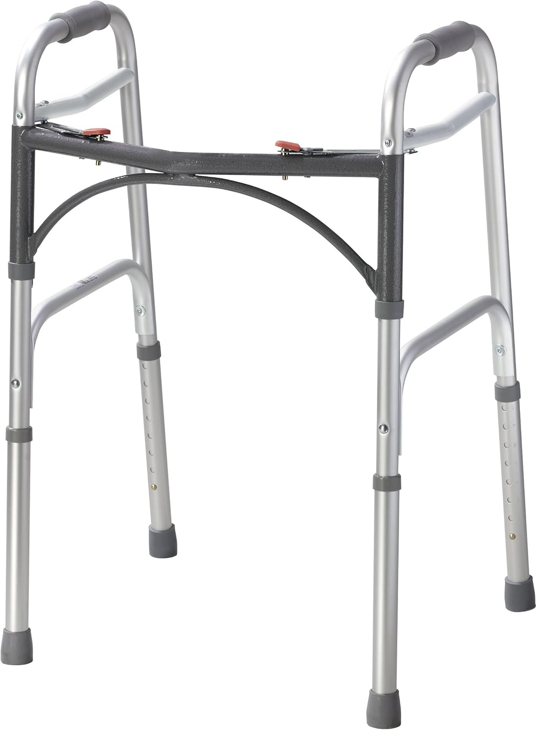 2-Button Standard Foldable Walker for Seniors & Adults - Adjustable Legs - Light