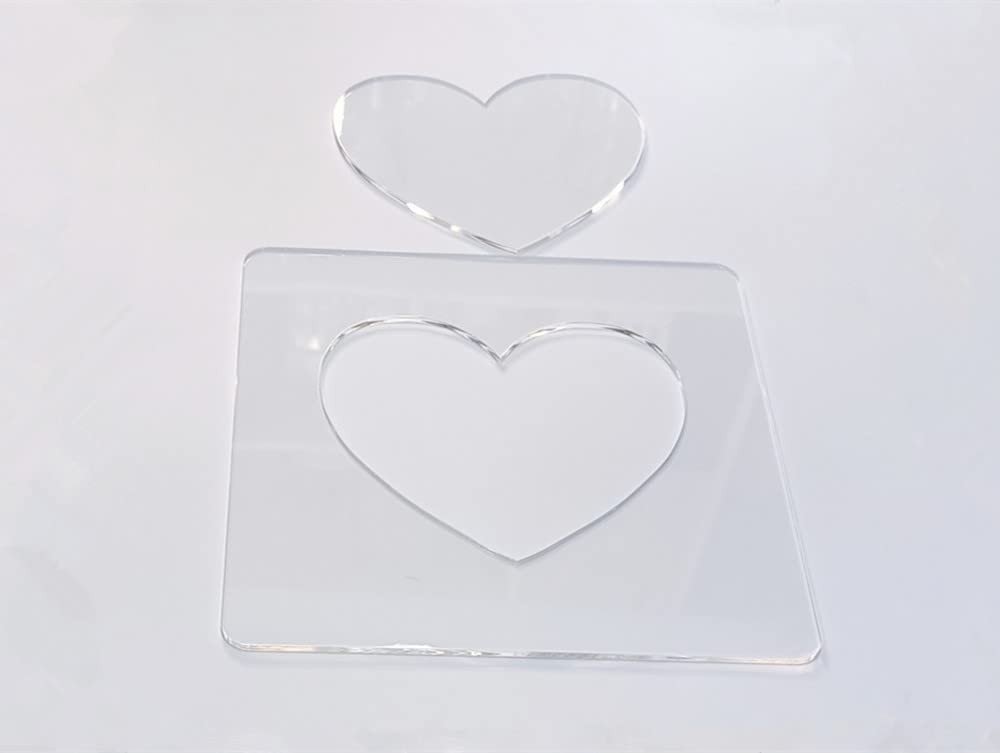 Heart Router Template Clear Acrylic Woodworking Craft Inlay Jig 7.875"