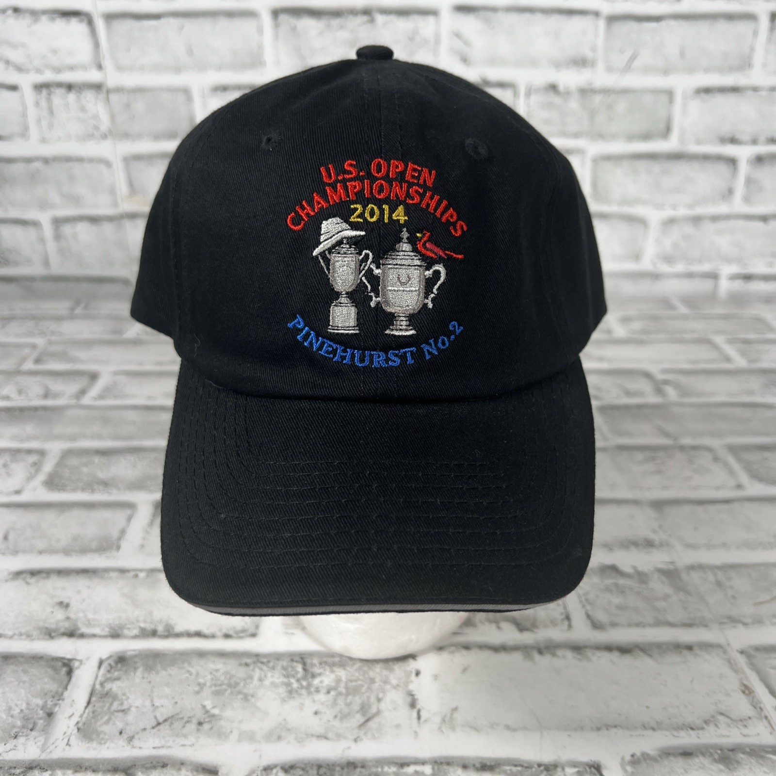US Open Championships 2014 Pinehurst No 2 Black Hat Cap USGA Member Strap back