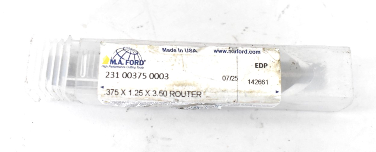 MA Ford .375" x 1.25" x 3.5" Router Bit Cylinder Drill 231 00375 0003 142661