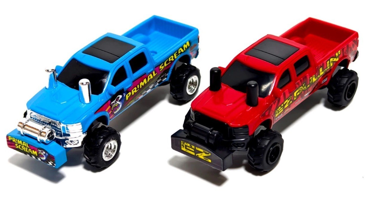 2025 ERTL 1:64 SCALE PULLERS Red EZ PULLIN & PRIMAL SCREAM 4wd Pulling Trucks