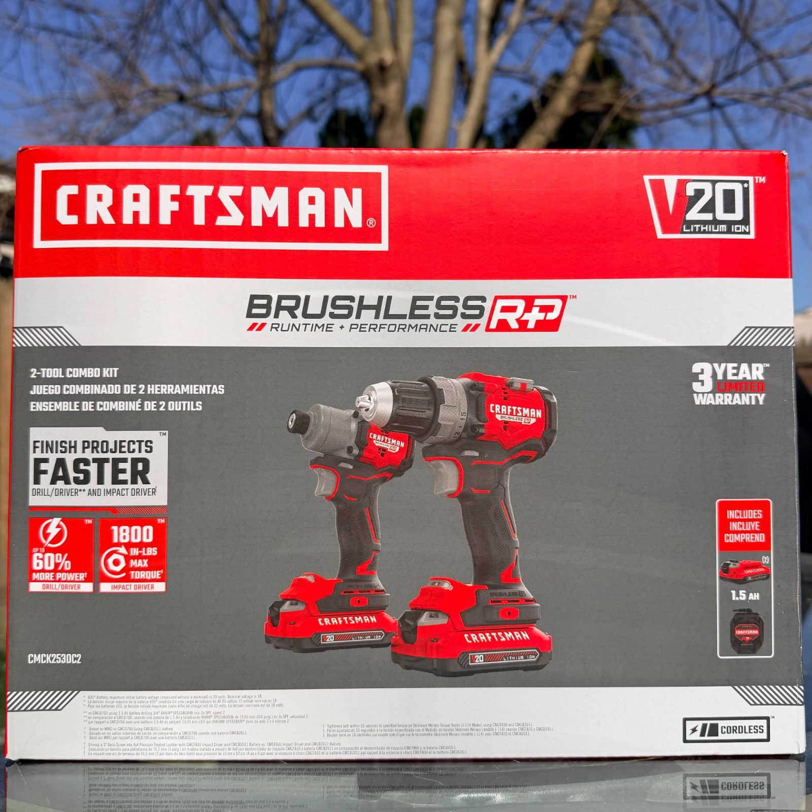 CRAFTSMAN CMCK2530C2 V20 RP 20-volt Max 2-Tool Brushless Power Tool Combo NEW