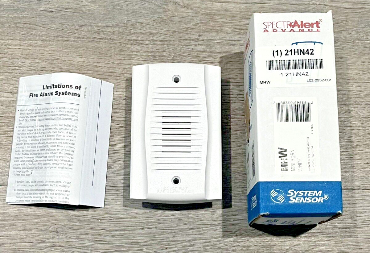 System Sensor MHW SpectrAlert Advance 12/24V Mini-Horn - White Model: 21HN42 NEW