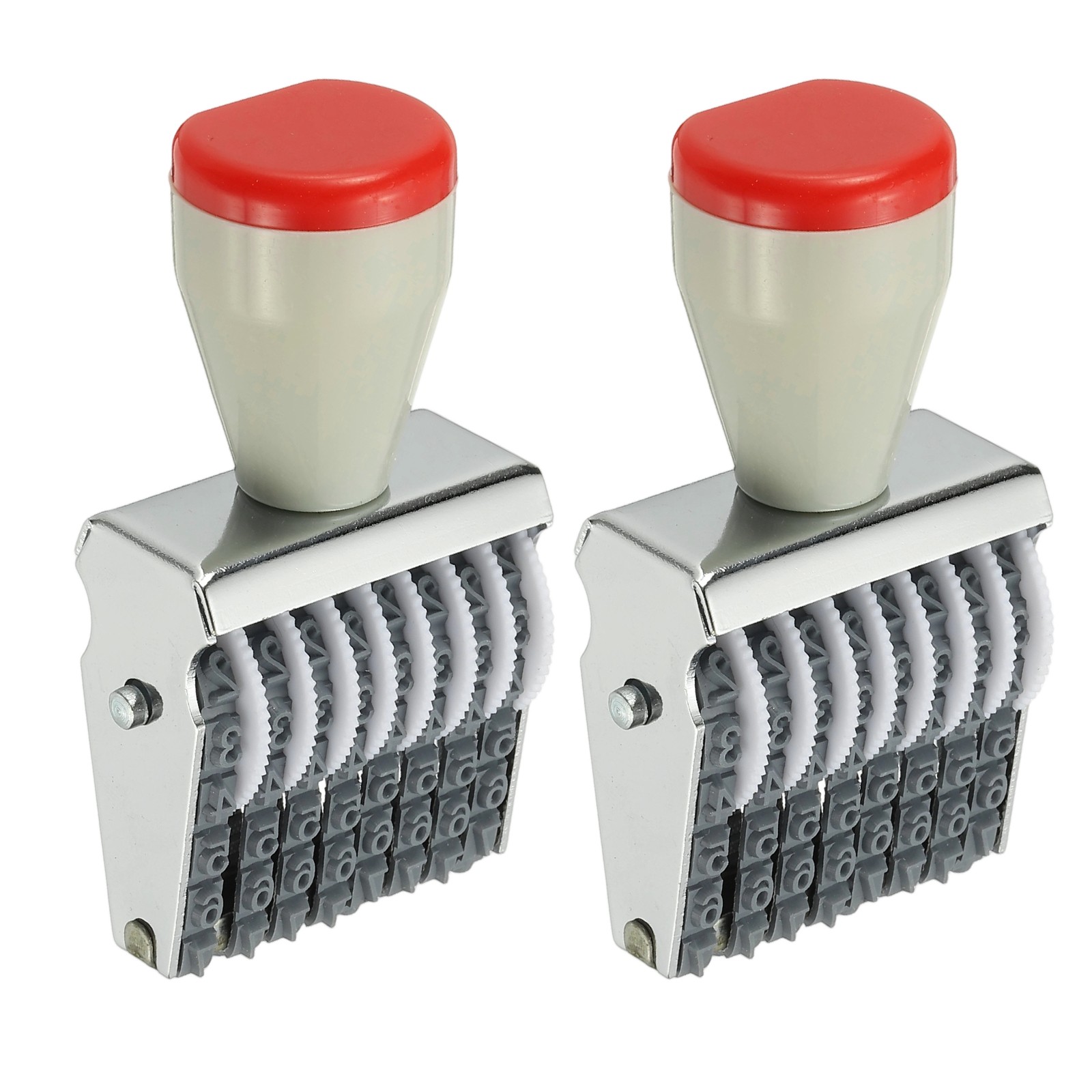 8 Digit Number Roller Stamp, 2Pcs Adjustable Rubber Stamp Symbol Office Date