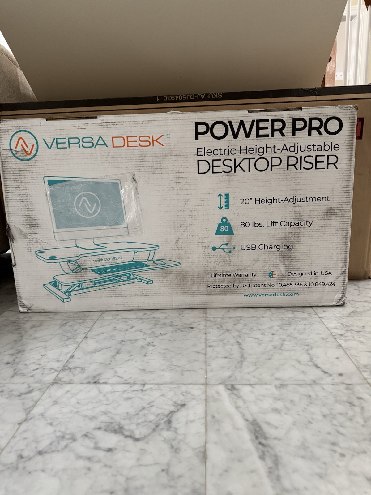 VersaDesk Power Pro Electric Height-Adjustable Desktop Riser 36x24 Black USB