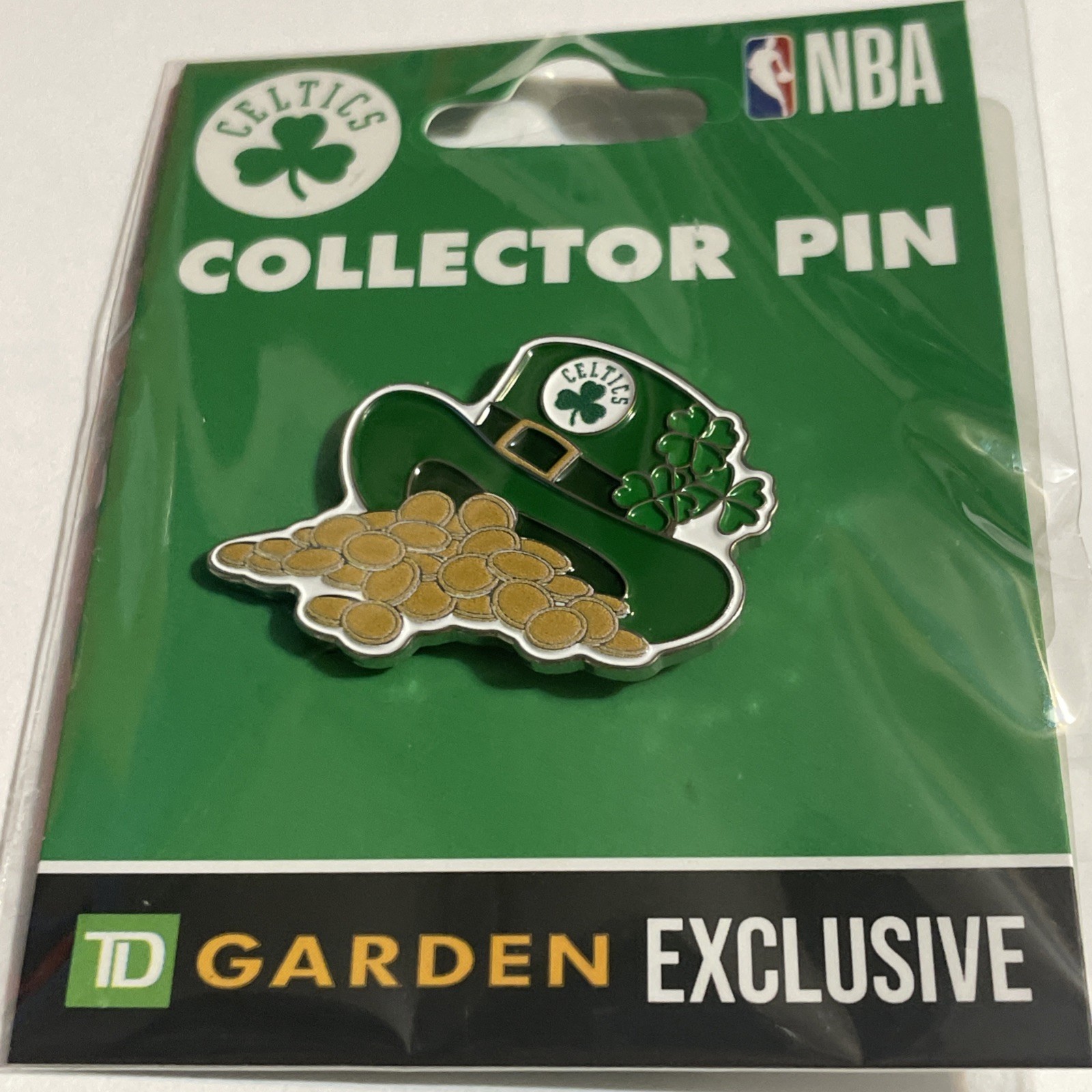 Boston Celtics Lapel Pin -  Hat Gold Coins - TD Garden Exclusive