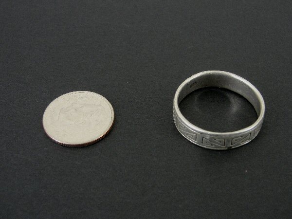 Z Pattern Design Sterling Silver 925 Band RING Size 10