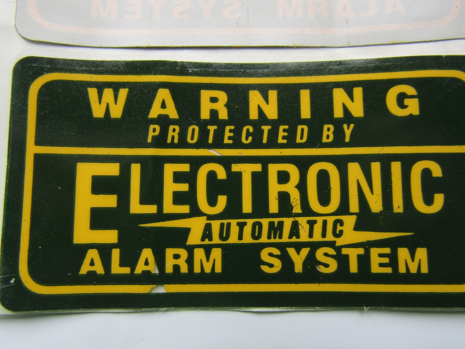 Warning Protected By Electronic Automatic Alarm System Decal Sticker Vintage
