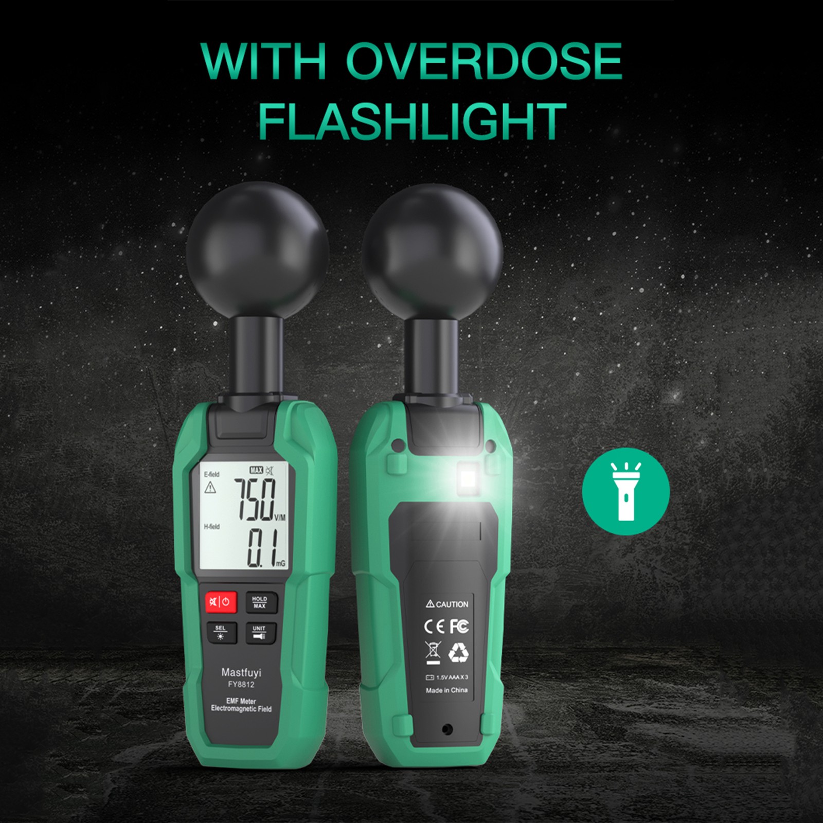 Mastfuyi EMF Meter Electromagnetic Field Tester High E5E2