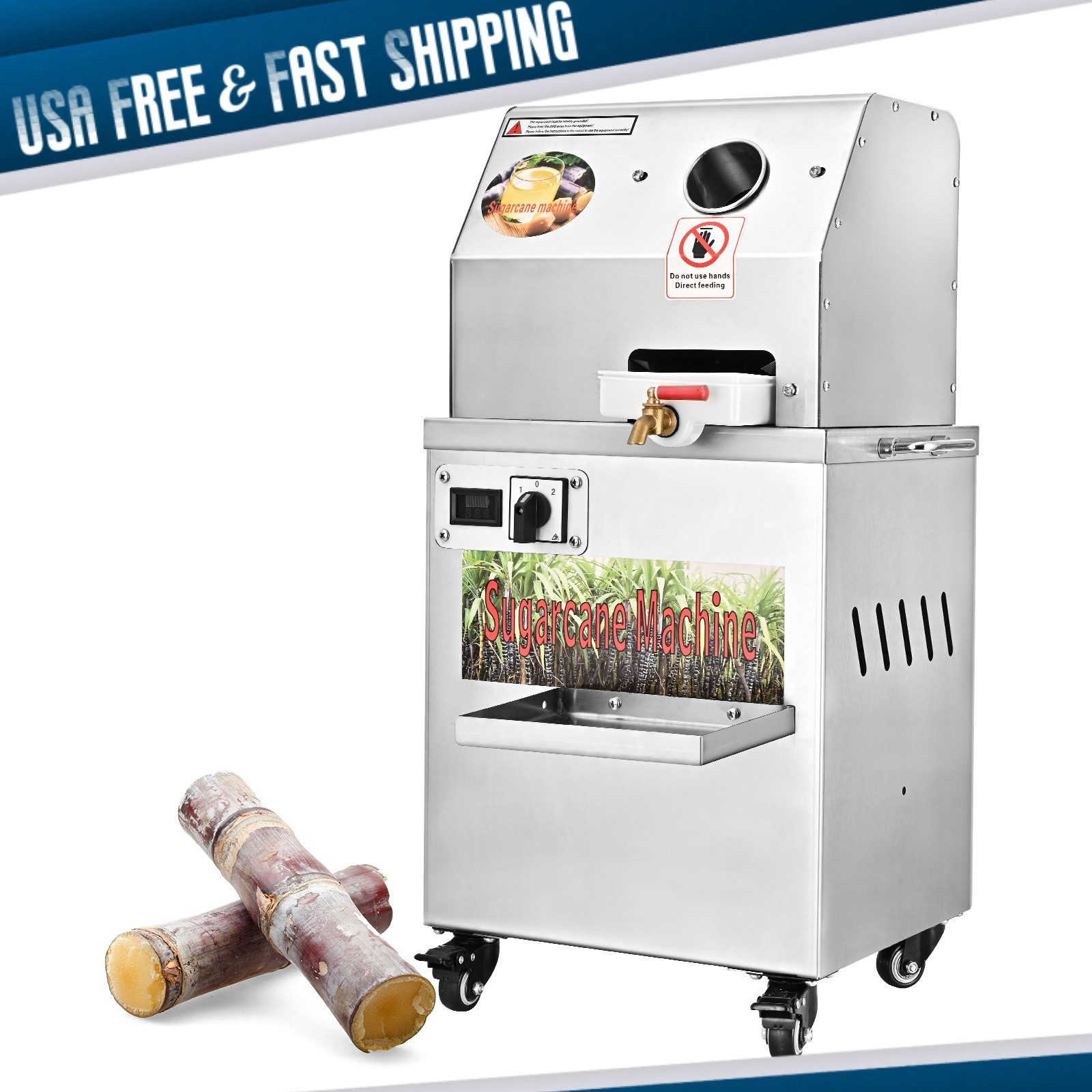 Electric Sugarcane Juicer Grinder Stainless Steel Extractor Squeezer Commercial