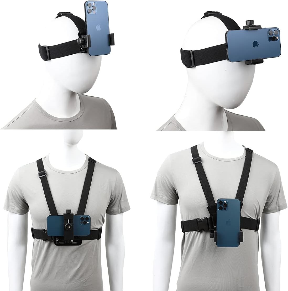 Accessory Kit for DJI Osmo Action: Camera Chest Strap, Camera Head Mount, Camera