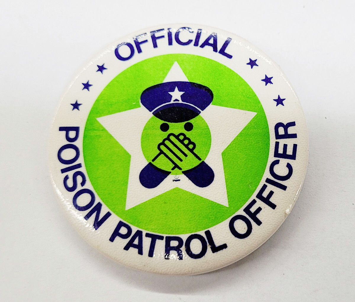 Official Poison Patrol Officer Metal Pin Back Buttom 2-1/2" Diameter