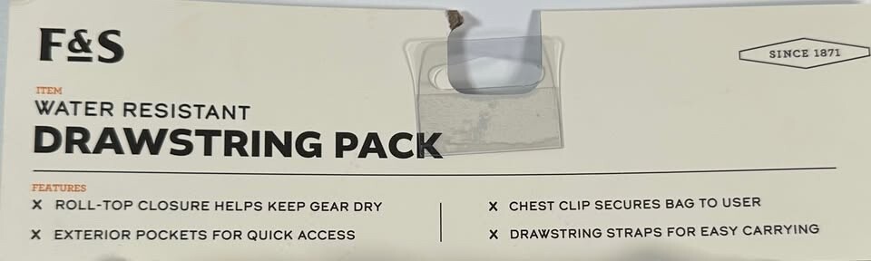 Field & Stream Water Resistant Drawstring Wet Bag