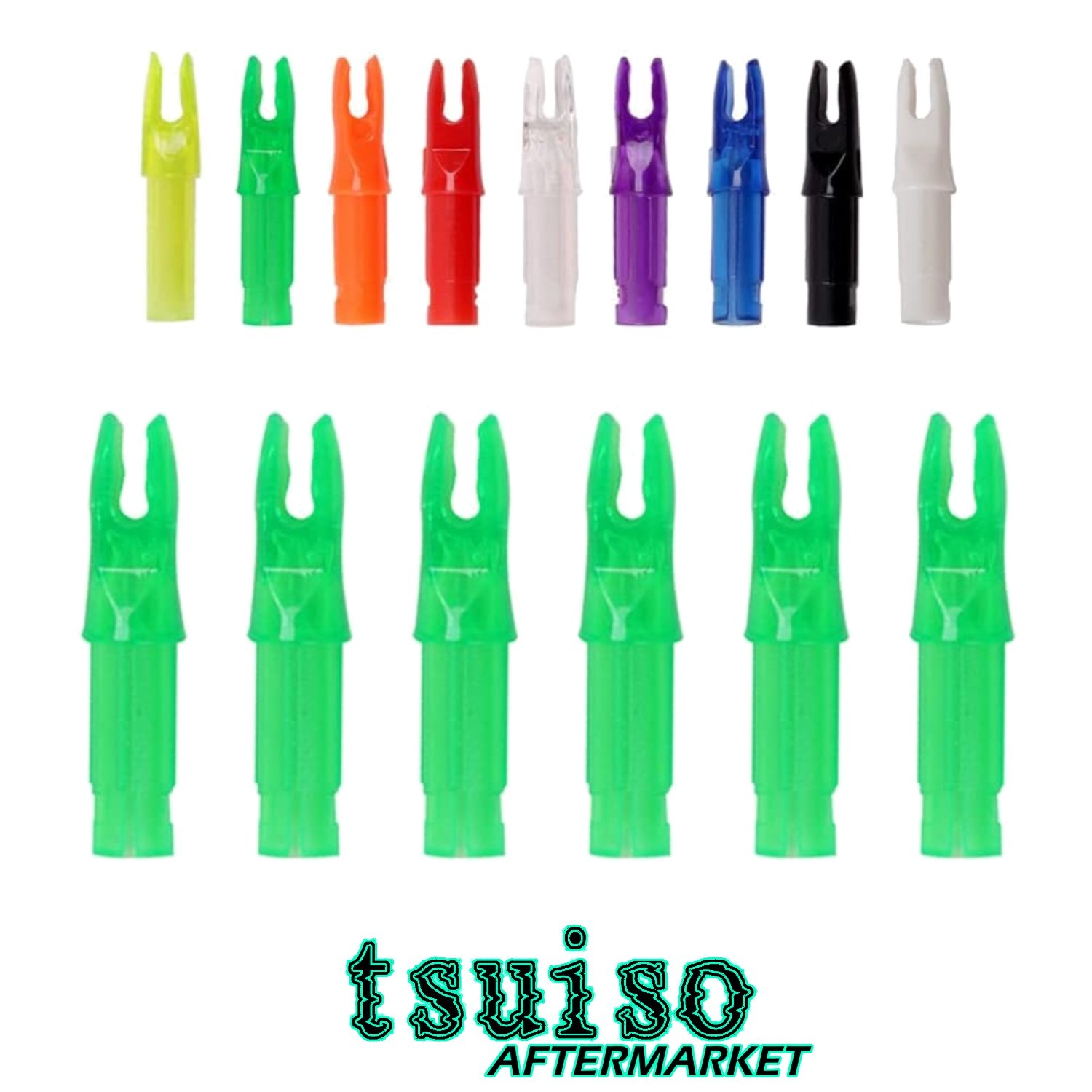 Pack of 50 Colorful Archery Arrow Nocks - Perfect Fits for .244/.246 Shafts