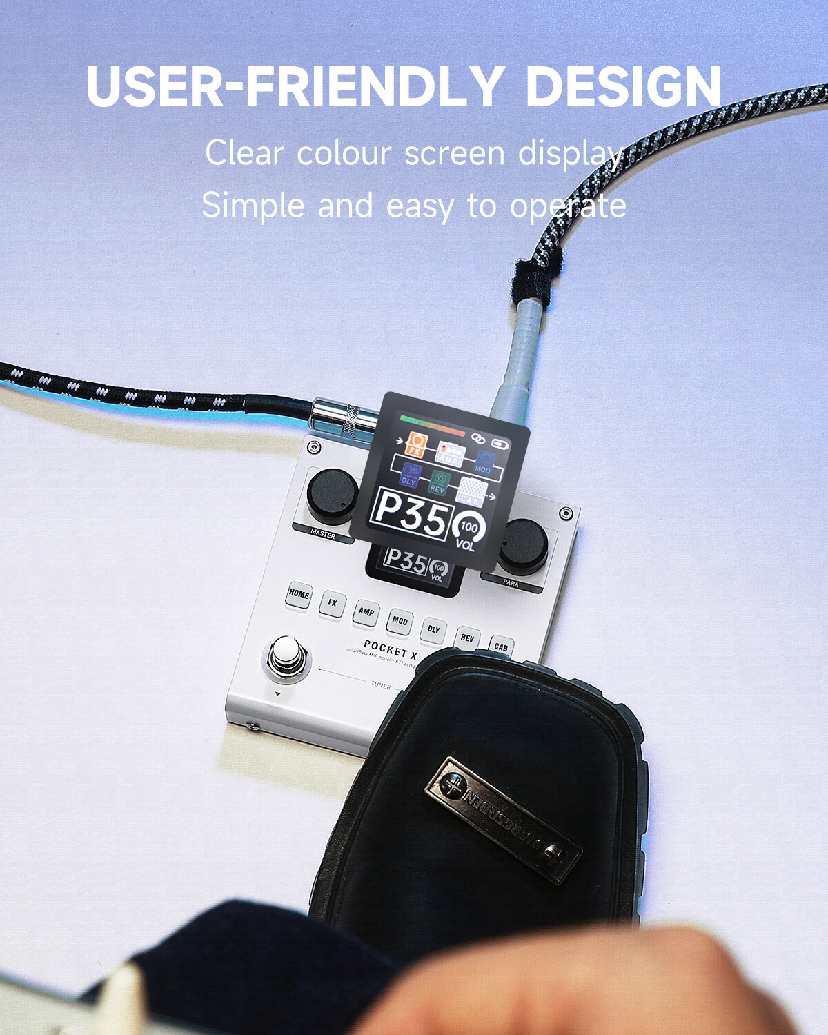 Donner Pocket X Multi Effects Pedal 62 Effects 20 IRs 3-band EQ Built-in Battery