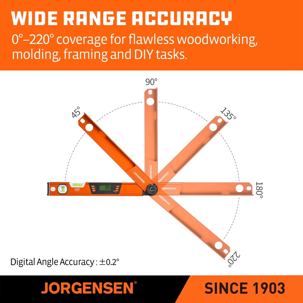 Digital Angle Finder Multi-Angle Measuring Backlit LCD Protractor Digital Levels