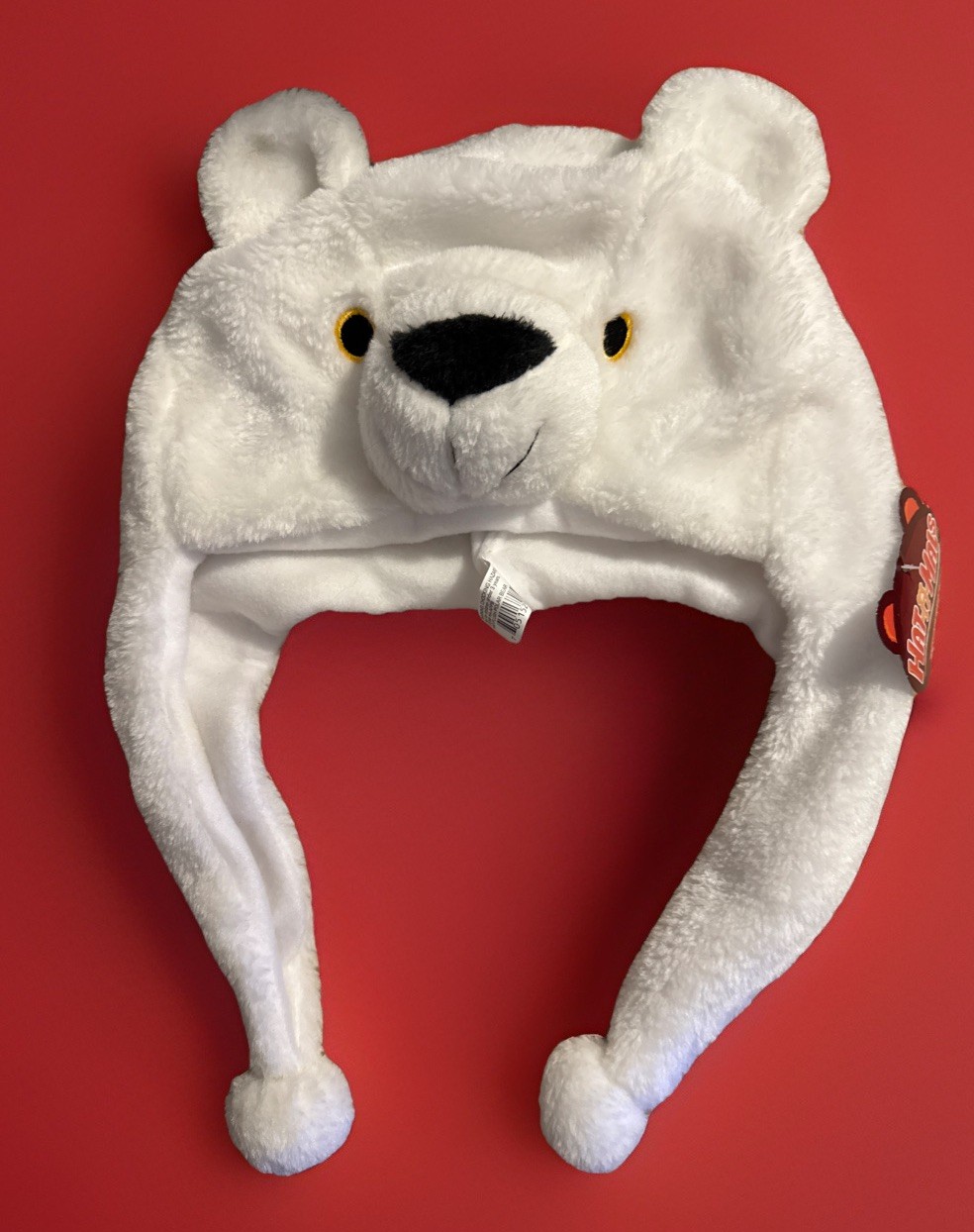 New Hat-A-Mals Polar Bear Plush Beanie Faux Fur Kids Cozy Winter Beanie Hat.