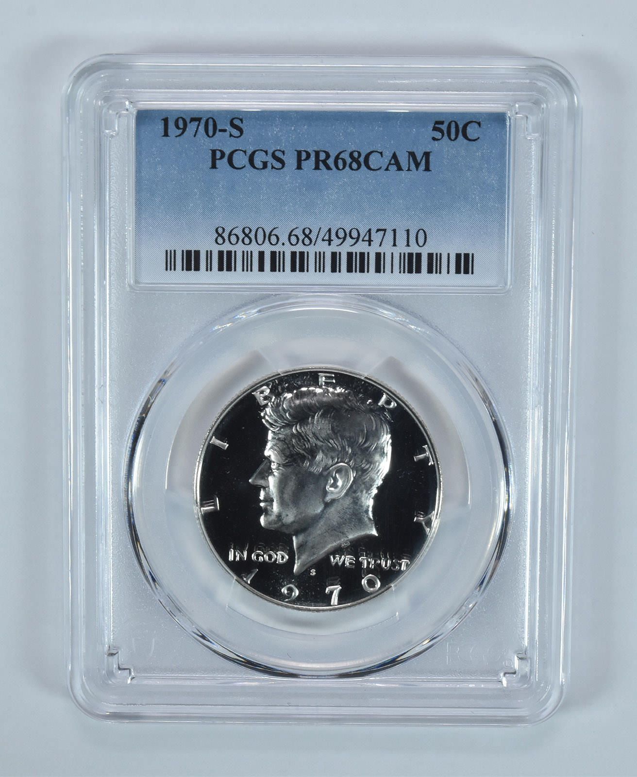 1970-S Kennedy Half Dollar PR68 CAM PCGS Blue Label