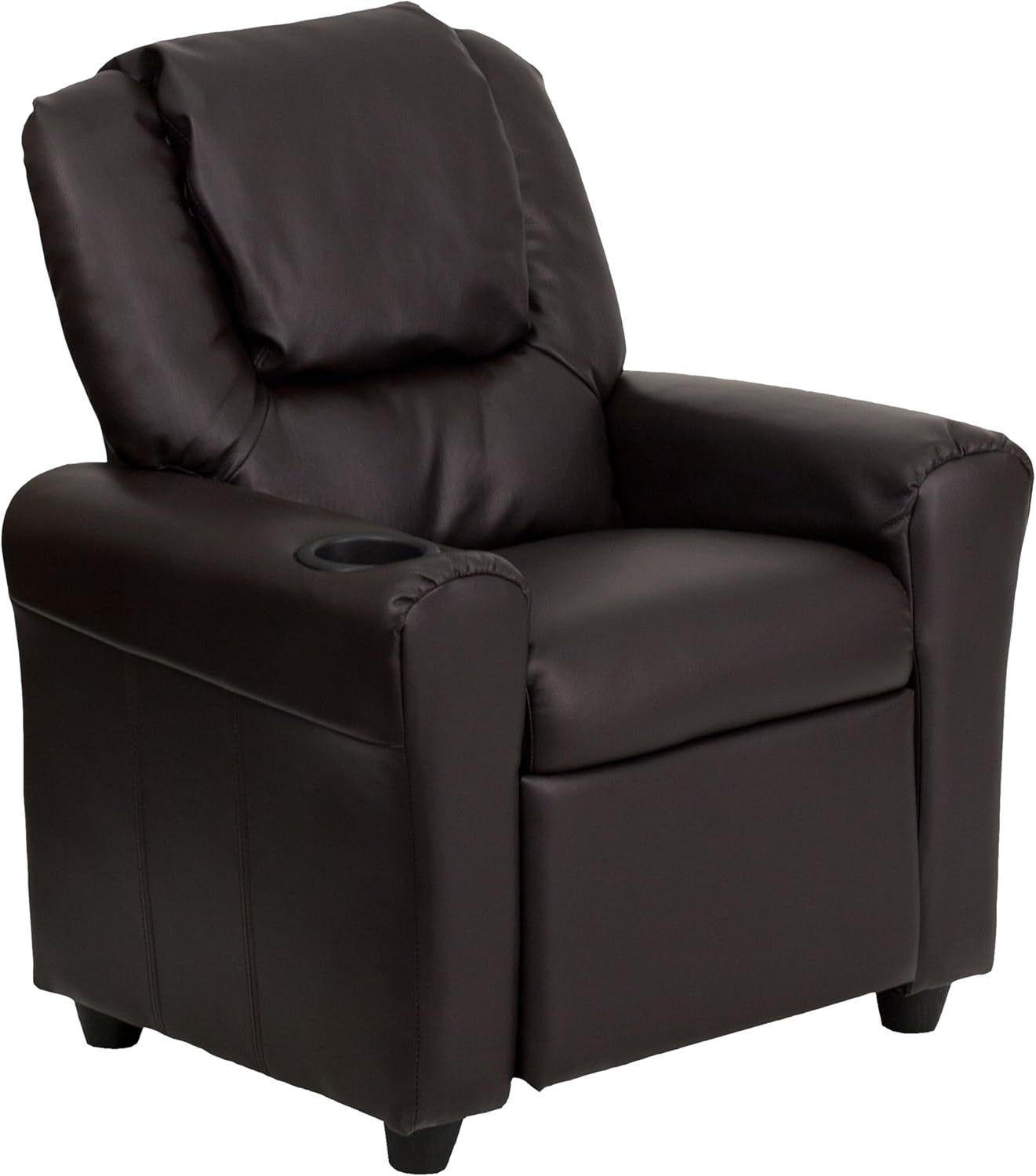 Vana Leathersoft Kids Recliner with Cup Holder, Headrest, and Safety Recline, Co